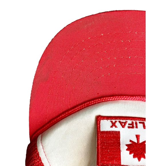 Vintage Halifax Canada Trucker Hat Cap Adjustable Snapback Red White - Picture 6 of 6